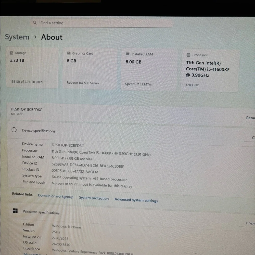 Intel Laptop with 8GB RAM and Core i5 Processor
